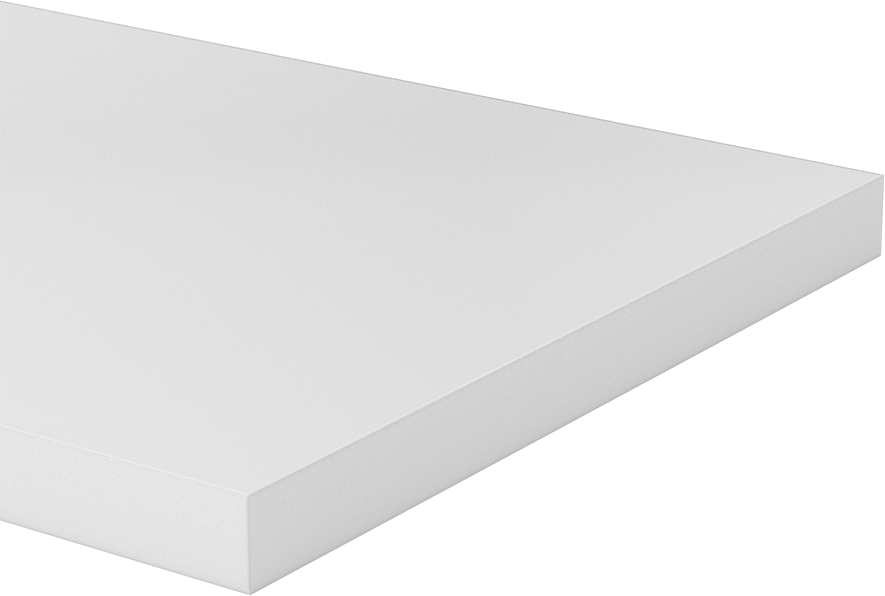Kimyasala Dayanıklı Slippery Teflon® PTFE Sheet, White, 1" Kalınlık, 12" Genişlik, 48" Uzunluk