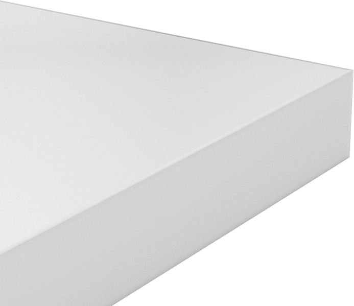 Kimyasala Dayanıklı Slippery Teflon® PTFE Sheet, White, 1-1/2" Kalınlık, 12" Genişlik, 12" Uzunluk