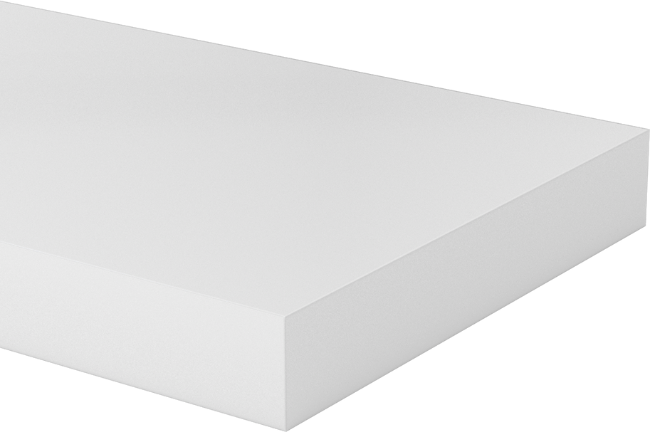 Kimyasala Dayanıklı Slippery Teflon® PTFE Sheet, White, 2" Kalınlık, 12" Genişlik, 48" Uzunluk