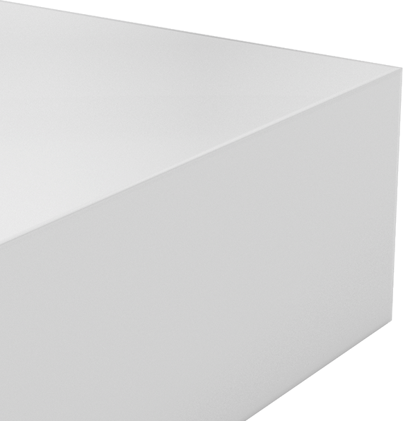 Kimyasala Dayanıklı Slippery Teflon® PTFE Sheet, White, 2" Kalınlık, 6" Genişlik, 6" Uzunluk