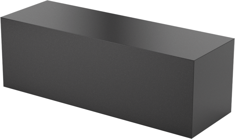 Kimyasala Dayanıklı Slippery Teflon® PTFE Sheet, Black, 2" Kalınlık, 2" Genişlik, 6" Uzunluk