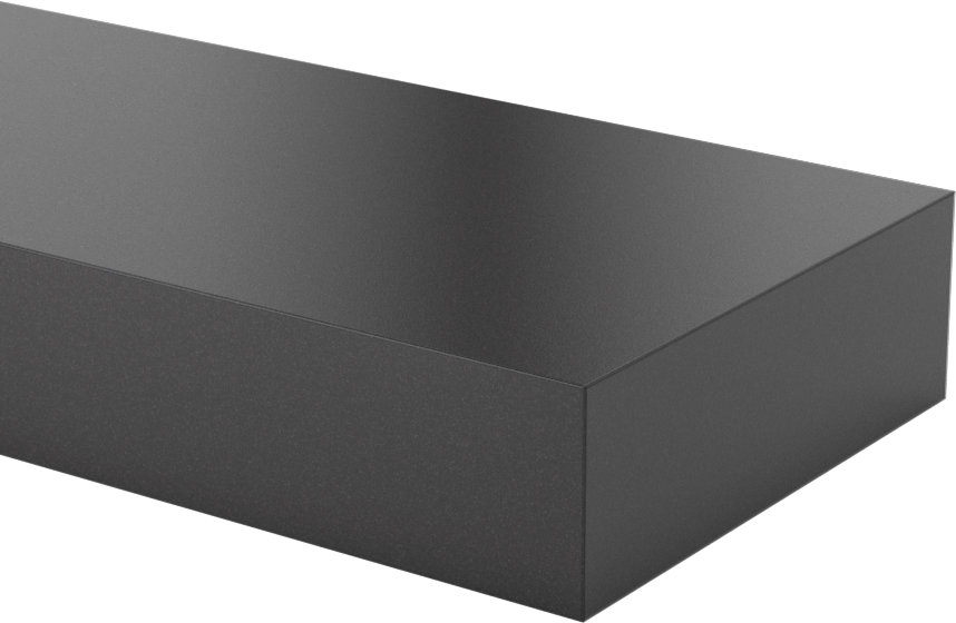 Kimyasala Dayanıklı Slippery Teflon® PTFE Sheet, Black, 1" Kalınlık, 3" Genişlik, 6" Uzunluk