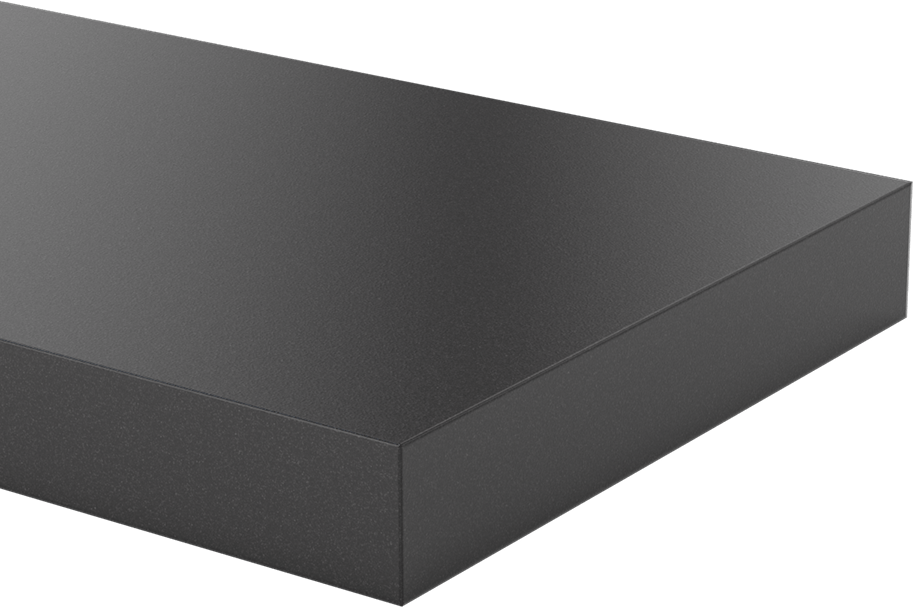 Kimyasala Dayanıklı Slippery Teflon® PTFE Sheet, Black, 2" Kalınlık, 12" Genişlik, 48" Uzunluk