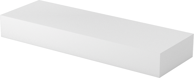 Teflon® PTFE'den Yapılmış Kaygan Levha, Beyaz, 3/4" Kalınlık, 2" Genişlik, 6" Uzunluk