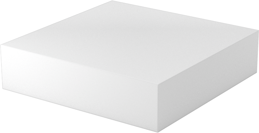 Teflon® PTFE'den Yapılmış Kaygan Levha, Beyaz, 3/4" Kalınlık, 3" Genişlik, 3" Uzunluk