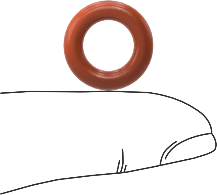 Yüksek Sıcaklık Yumuşak Silikon O-Ring, 1/8 Kesirli Genişlik, Dash Numarası 204