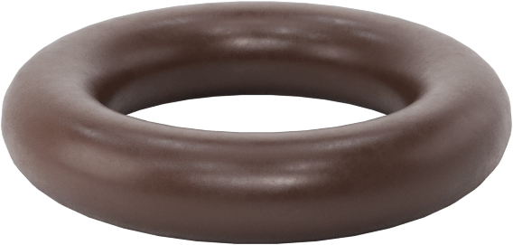 Kimyasala Dayanıklı Viton® Floroelastomer O-Ring, Kahverengi, 2 mm Genişlik, 6 mm İç Çap