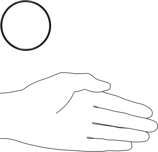 Yağa Dayanıklı Buna-N O-Ring, 2.4 mm Genişlik, 54.6 mm İç Çap