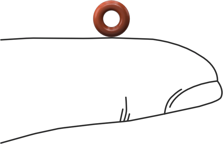 Metal ve X-Ray Algılanabilir Silikon O-Rings, Yükseklik-Temperature, 1/16 Kesirli Genişlik, Dash Numarası 006