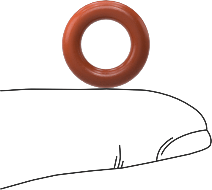 Metal ve X-Ray Algılanabilir Silikon O-Rings, Yükseklik-Temperature, 1/8 Kesirli Genişlik, Dash Numarası 204