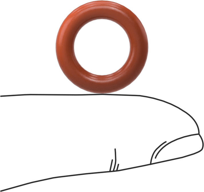 Metal ve X-Ray Algılanabilir Silikon O-Rings, Yükseklik-Temperature, 1/8 Kesirli Genişlik, Dash Numarası 205