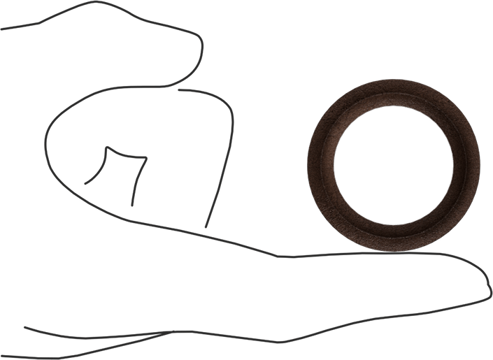 Deri İstiflenebilir V-Ring Salmastra, Yüksek Basınç, 1-1/8" İç Çap x 1-5/8" Dış Çap