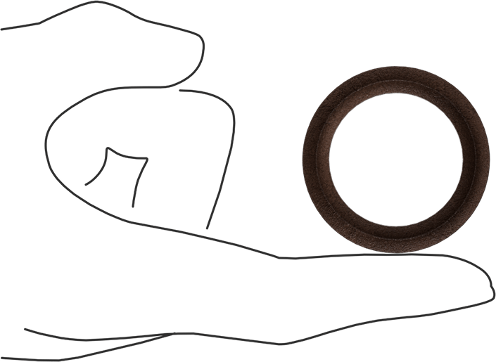 Deri İstiflenebilir V-Ring Salmastra, Yüksek Basınç, 1-1/4" İç Çap x 1-3/4" Dış Çap