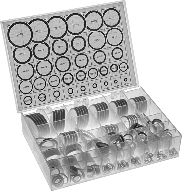 Ultra Kimyasala Dayanıklı Sert PTFE O-Ring Assortment, 325 Pieces